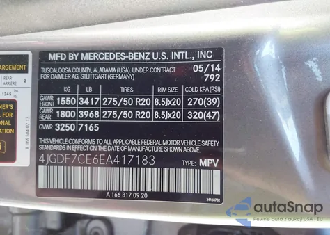 2014 Mercedes-Benz Gl 450 4Matic из США, поврежденный, VIN 4JGDF7CE6EA417183